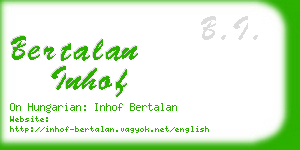 bertalan inhof business card